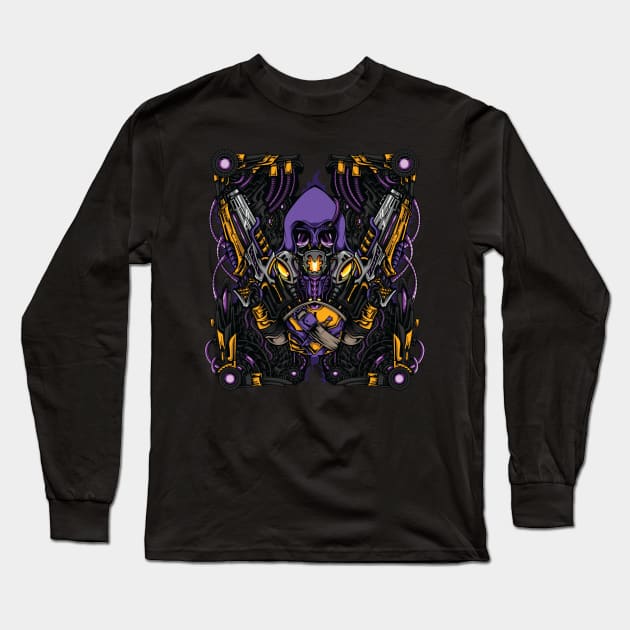 Dual-gun Wielding Reaper Long Sleeve T-Shirt by IMBAKID